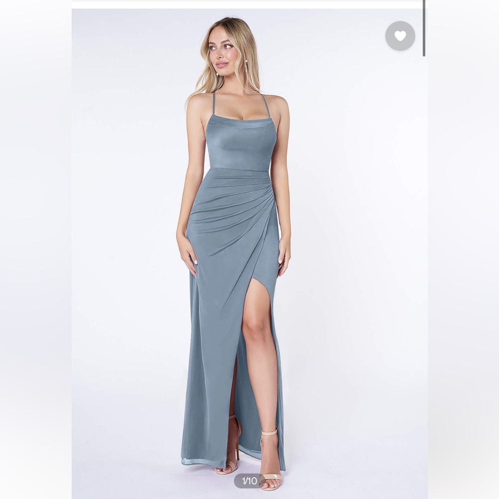 Azazie Dusty Blue Kalea Bridesmaid Dress
